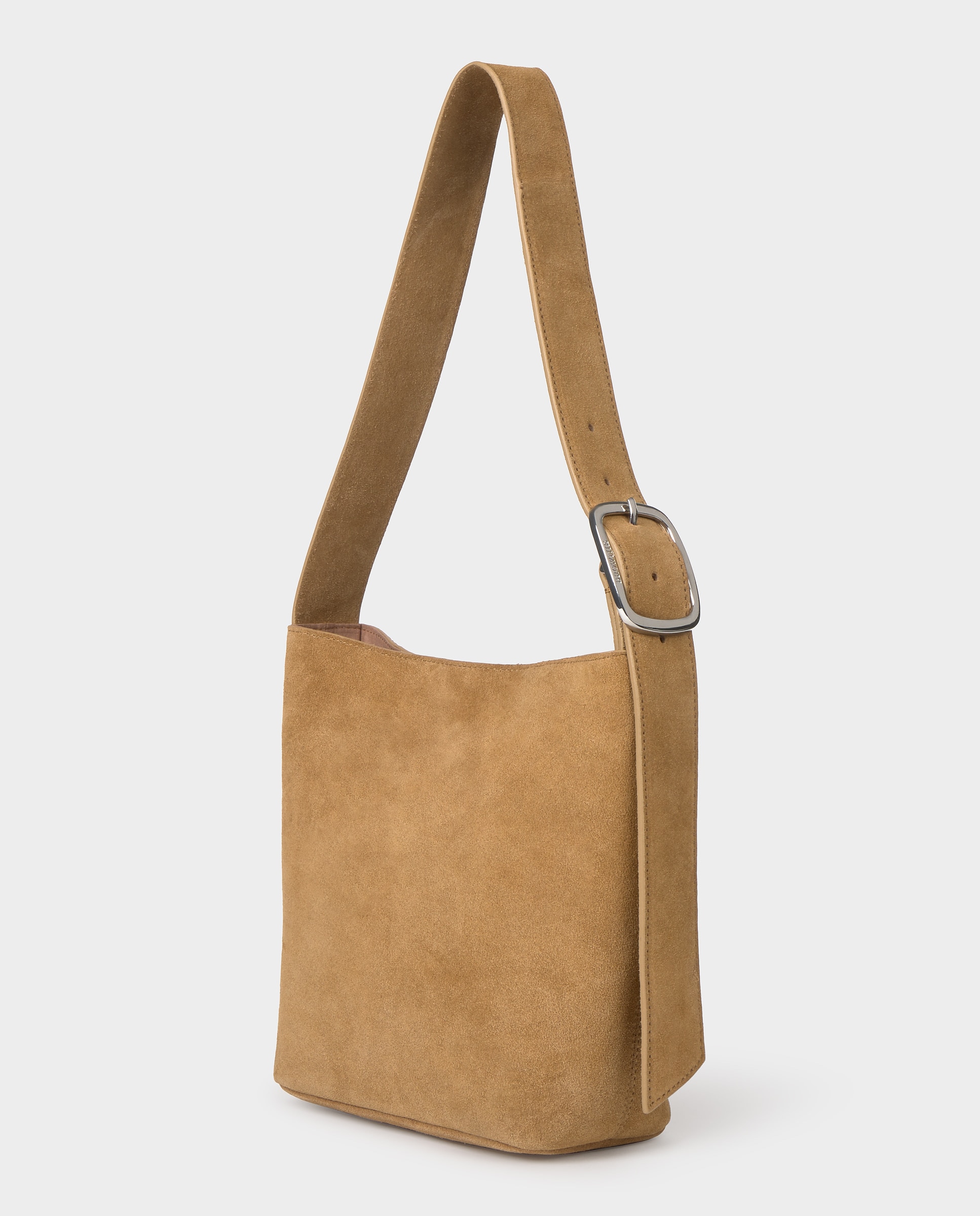 Mala de Ombro de Pele com Logo em Taupe Castanho-4