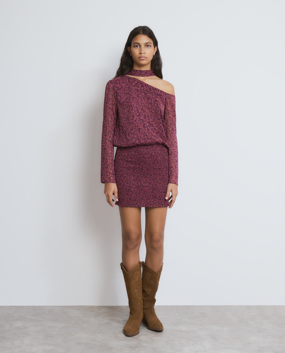 Imagem 0 de Vestido Curto Estampado Smock