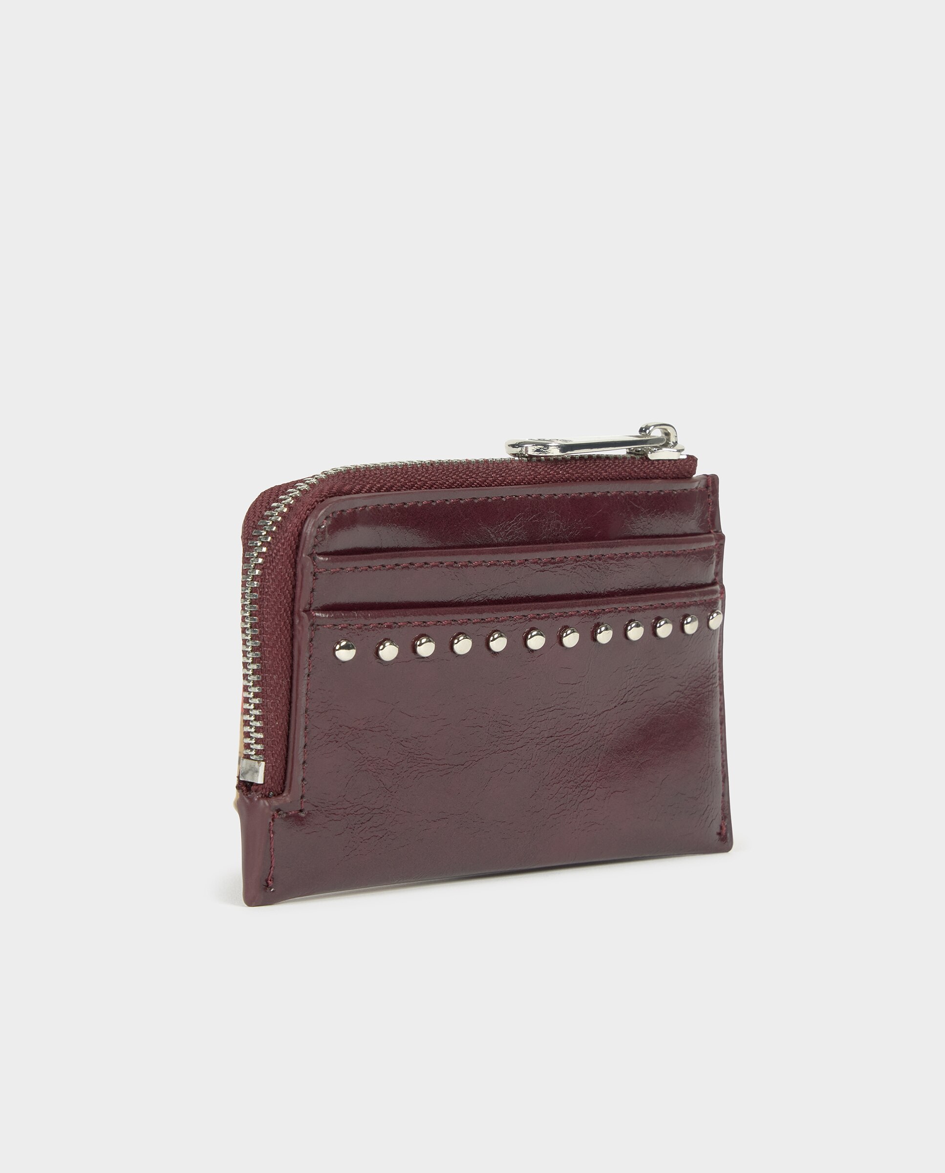 Porta-cartões com Bolinhas Grená-3