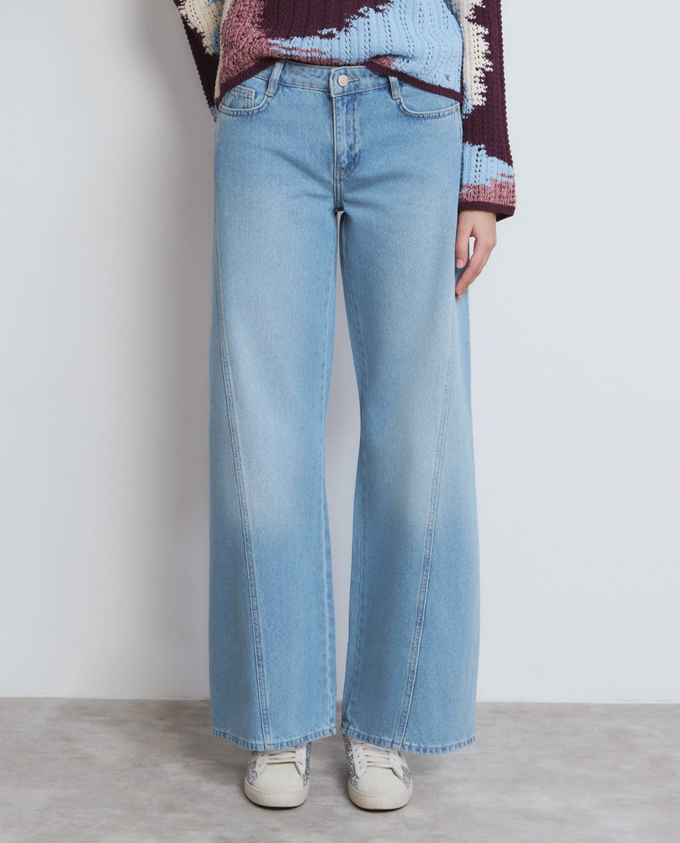 Jeans Largos Básicos Azul-3