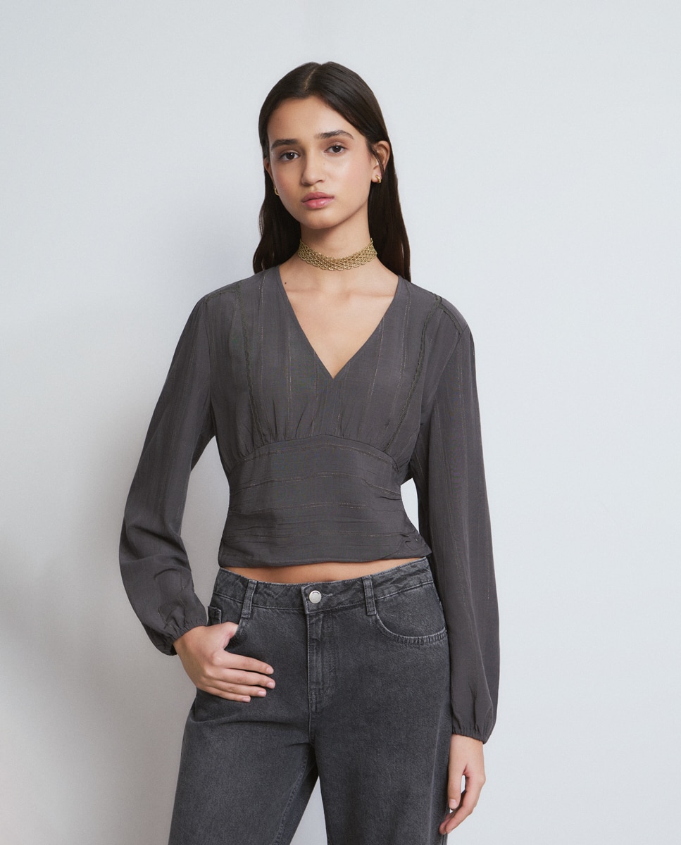Imagem 0 de Blusa com Folhos