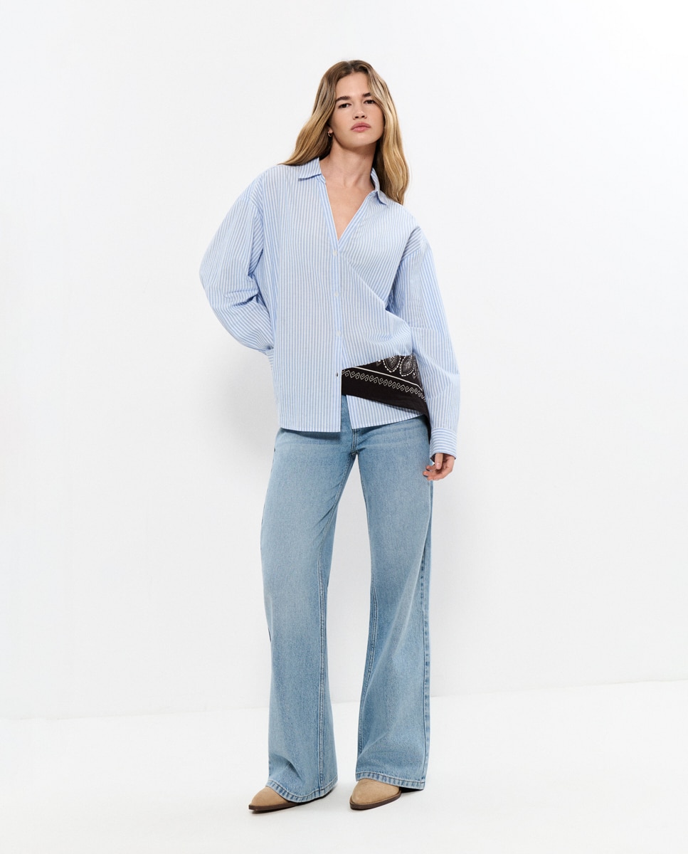 Blusa Às Riscas Azul-claro-3