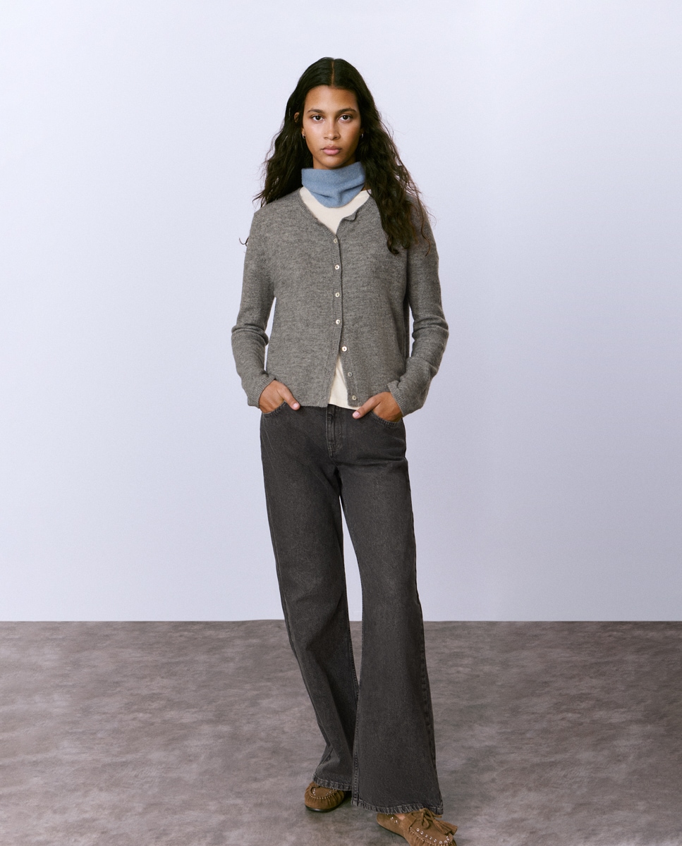 Jeans com Bolsos Cinzento-escuro-1