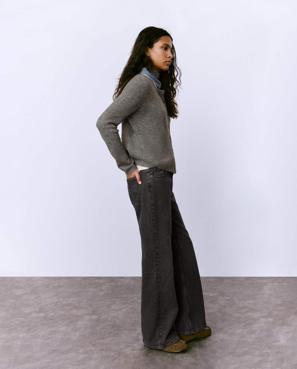 Jeans com Bolsos Cinzento-escuro-3