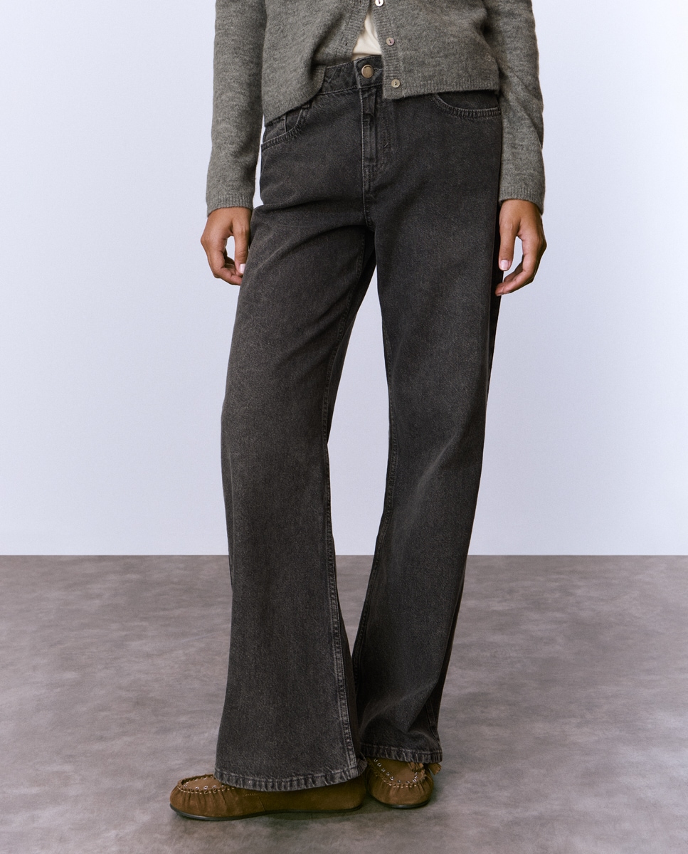 Jeans com Bolsos Cinzento-escuro-4