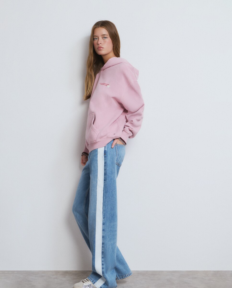 Imagem 0 de Jeans de Corte a Direito com Banda Lateral