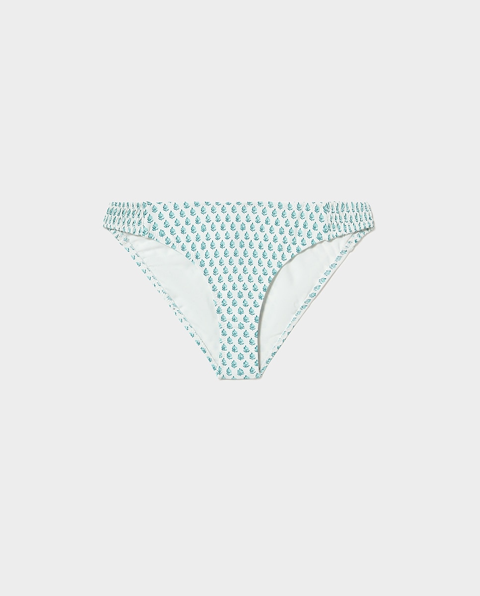 Cueca de Biquíni com Smock Branco-5