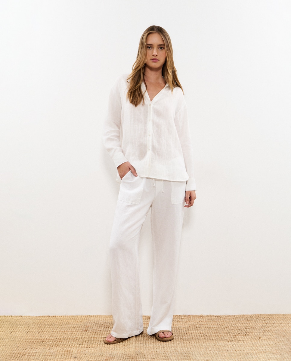 Camisa de Linho Branco-3
