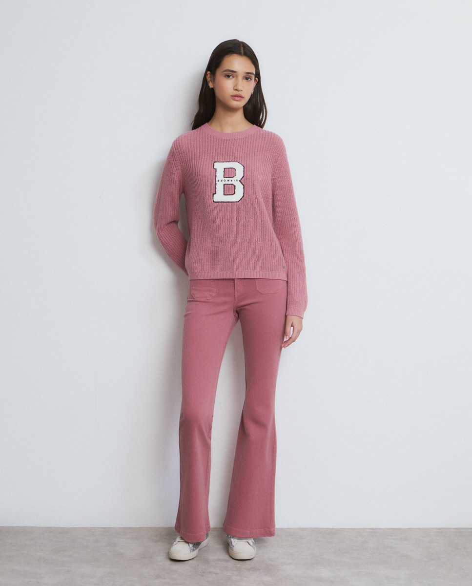 Camisola com Bordado Rosa-pastilha-3