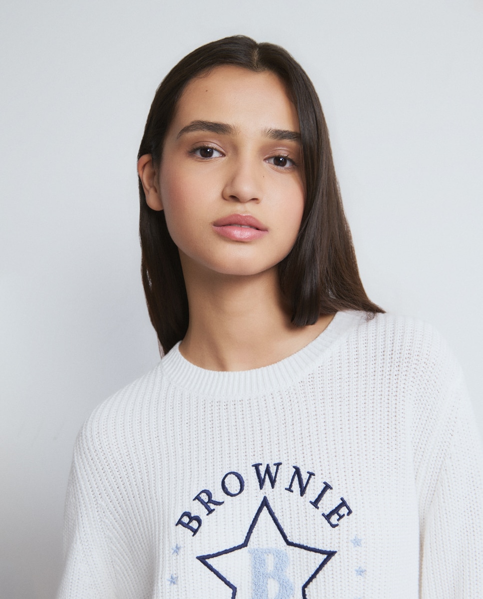 Camisola com Logo e Estrela Cru-4