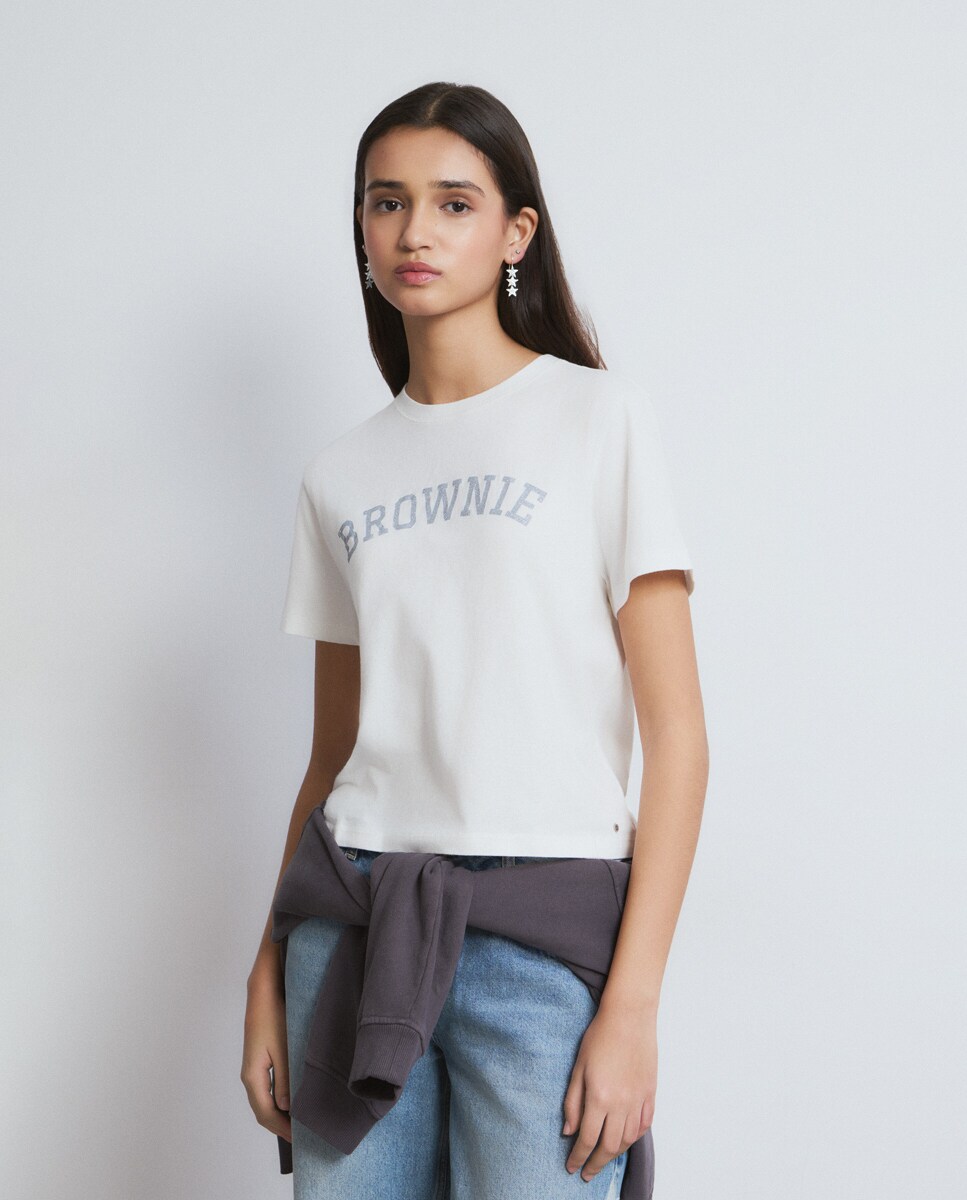 T-shirt com Logo Branco-1