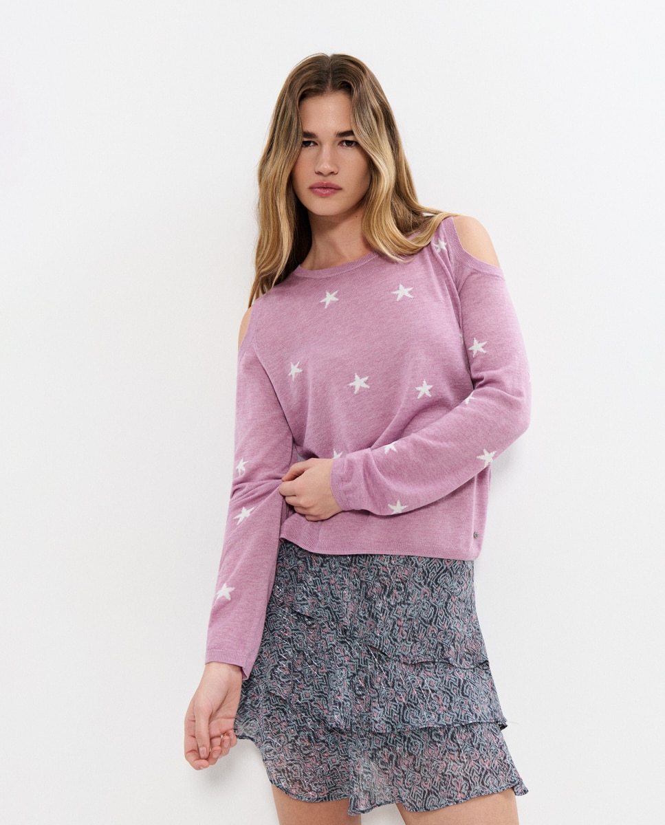 Camisola com Estrelas Rosa-pastel-1