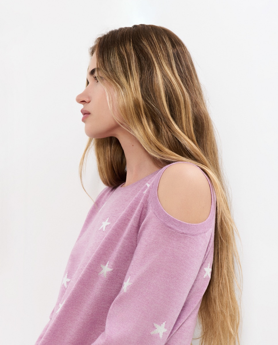 Camisola com Estrelas Rosa-pastel-4