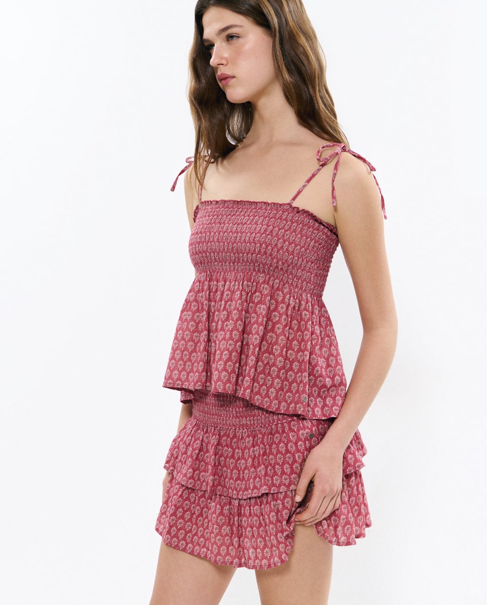 Imagem 0 de Top de Alças com Smock e Folhos