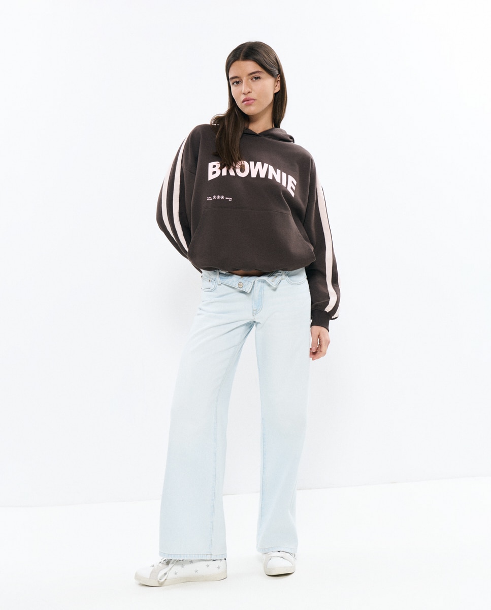 Imagem 0 de Jeans com Corte a Direito com Cintura Aberta