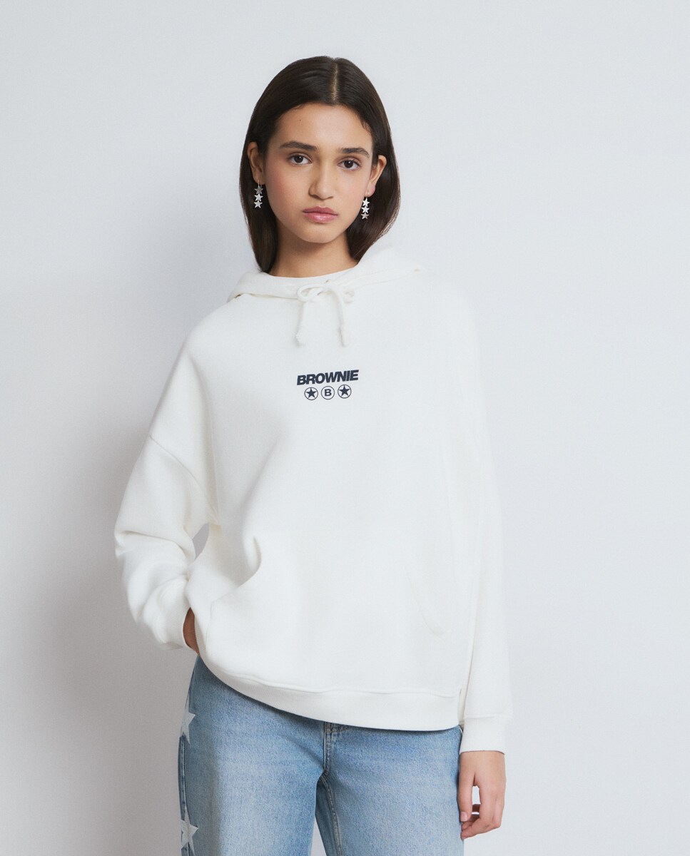 Sweatshirt com Capuz Cachorros Branco-1