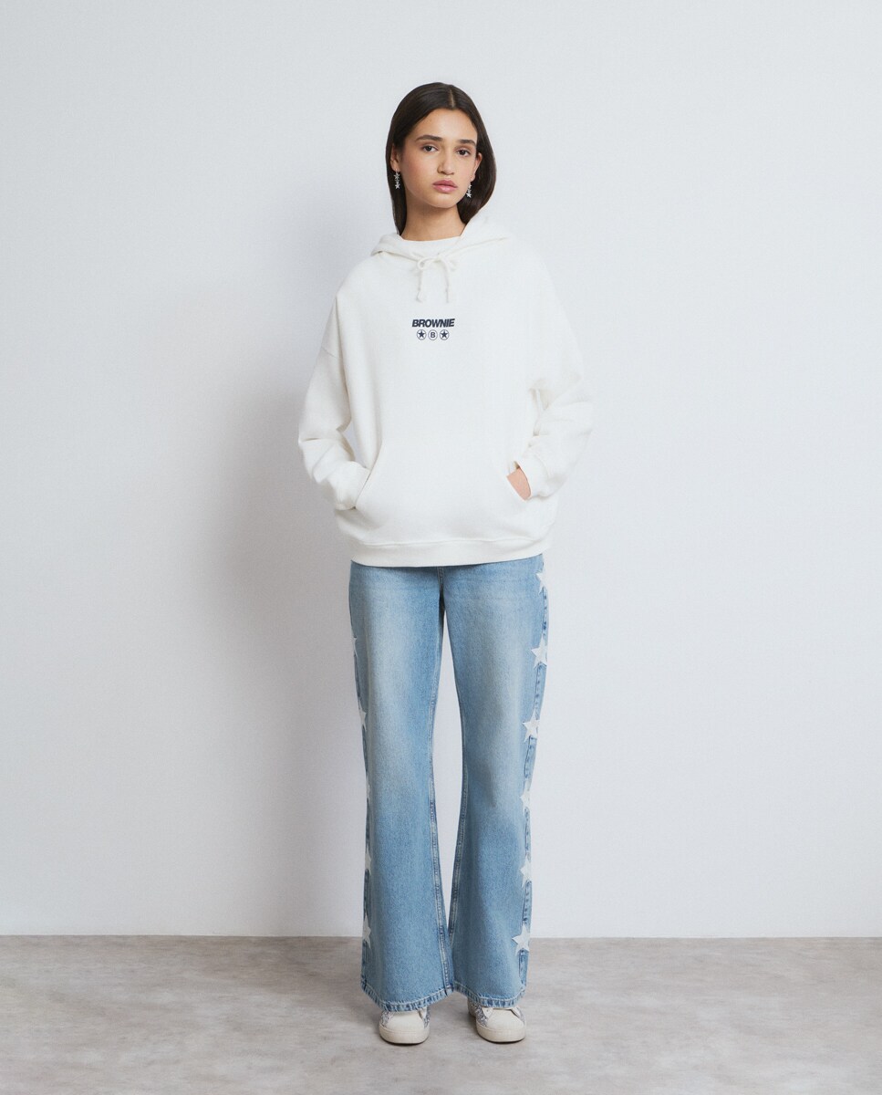 Sweatshirt com Capuz Cachorros Branco-3