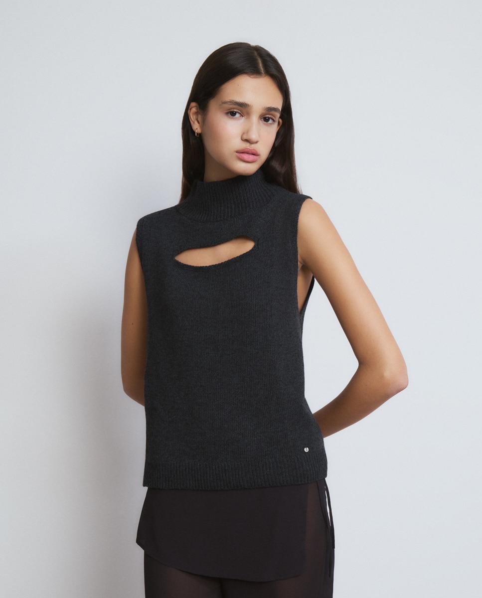 Top com Cut-out Antracite / Cinzento-1