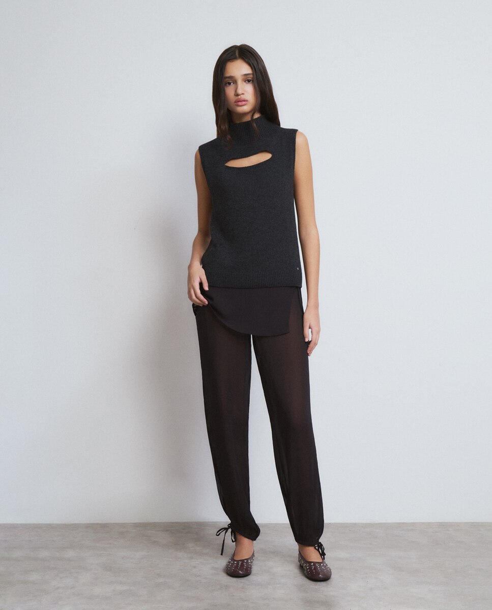 Top com Cut-out Antracite / Cinzento-3