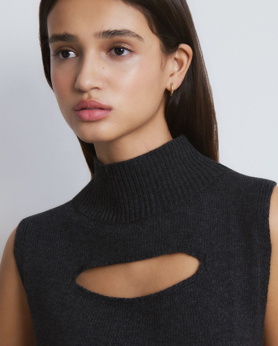 Top com Cut-out Antracite / Cinzento-4