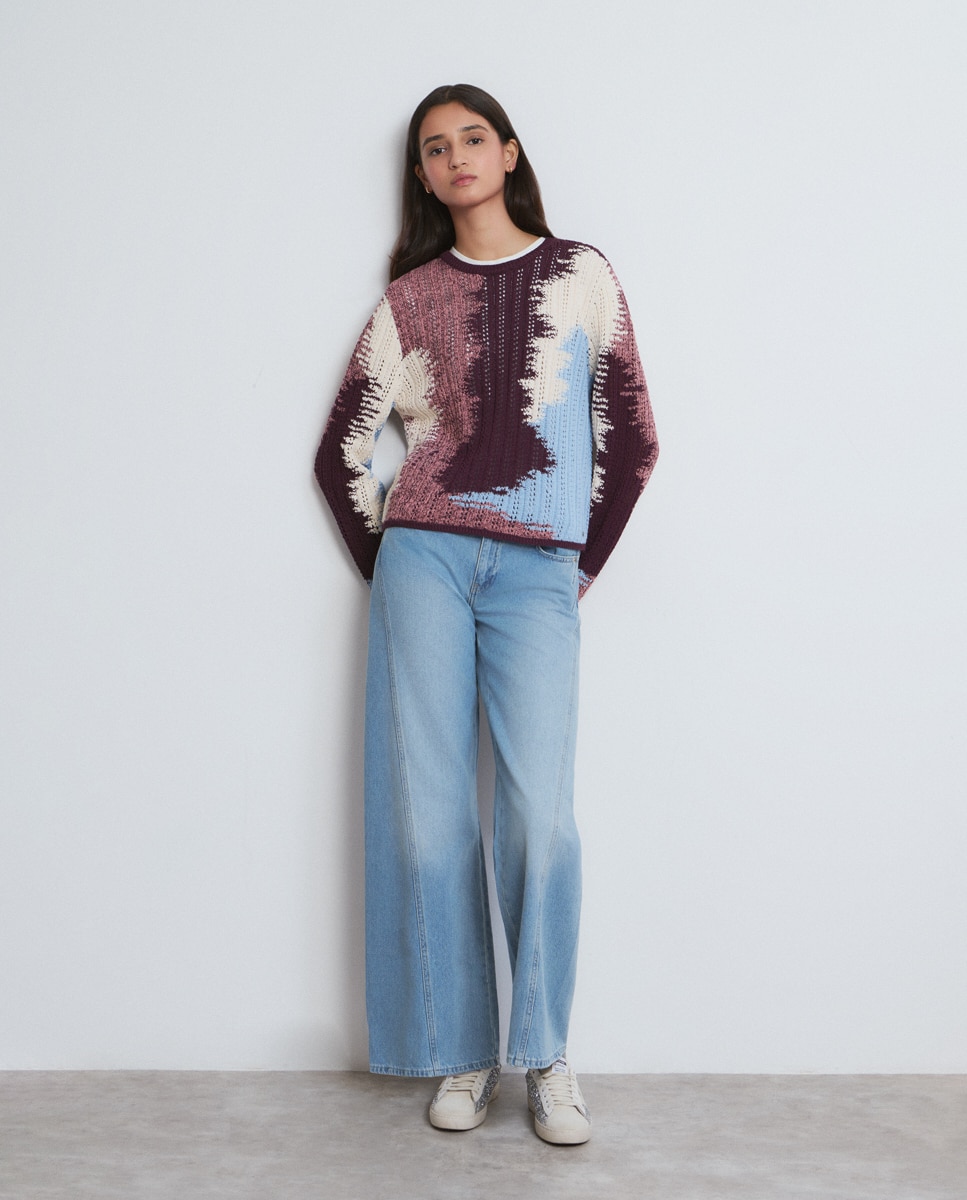 Camisola Estampada Jacquard Multicolor-3