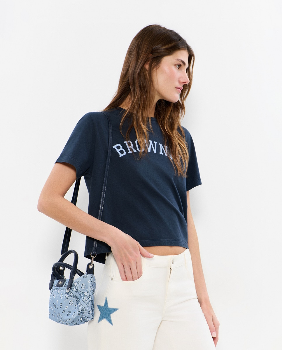 Mala Mini Tipo Shopper Azul-3