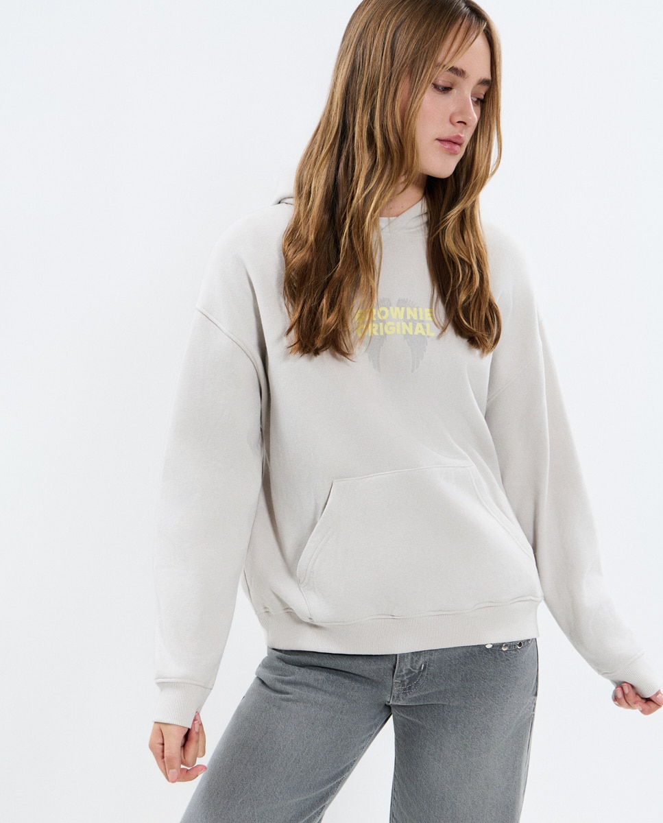 Sweatshirt com Asas e Capuz Cinzento-2