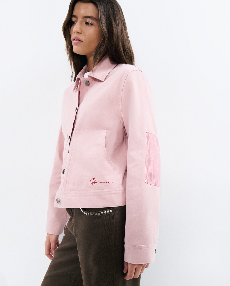 Imagem 0 de Blusão Jeans de Algodão com Cotoveleiras