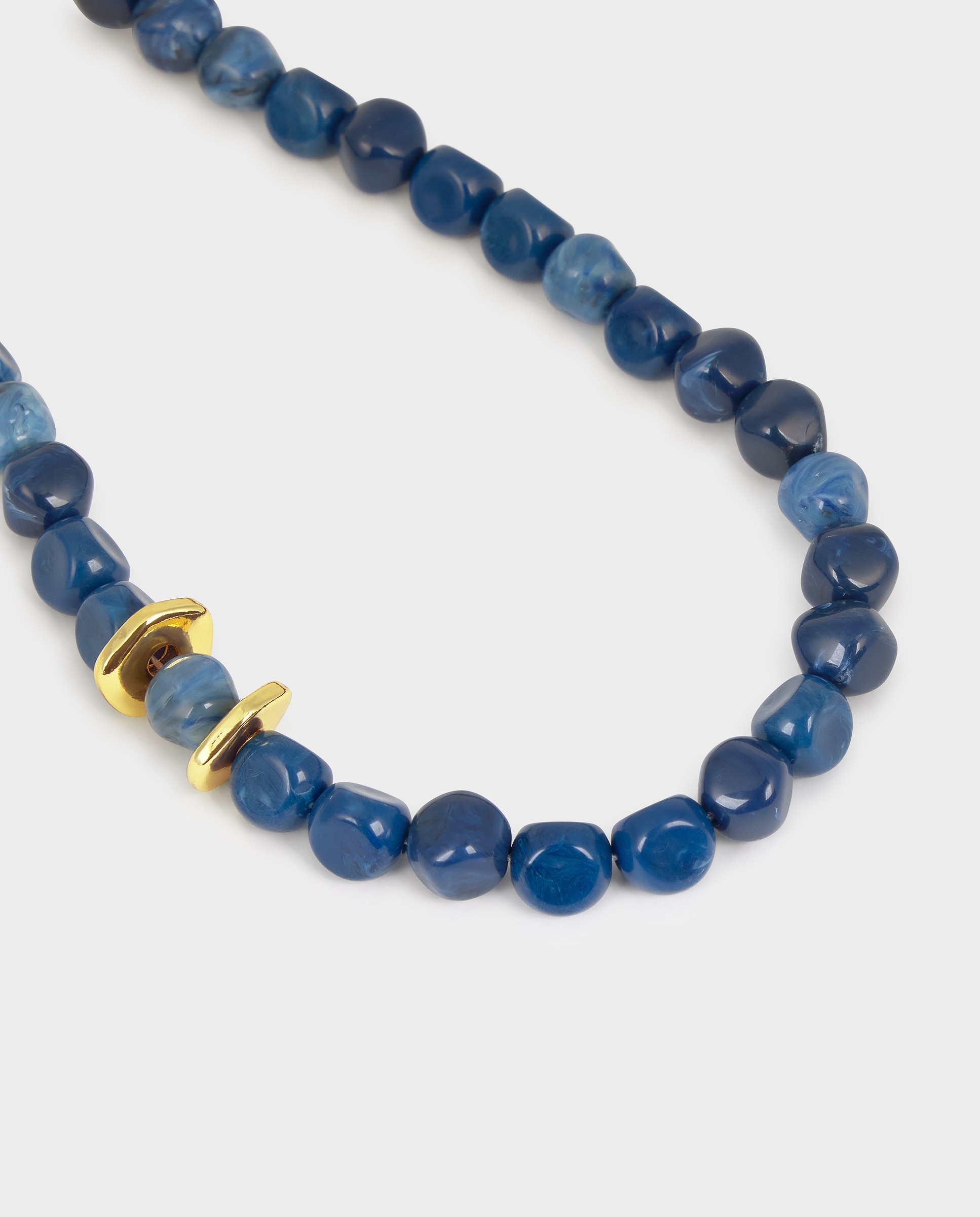 Colar Bolas Irregulares Azul-4