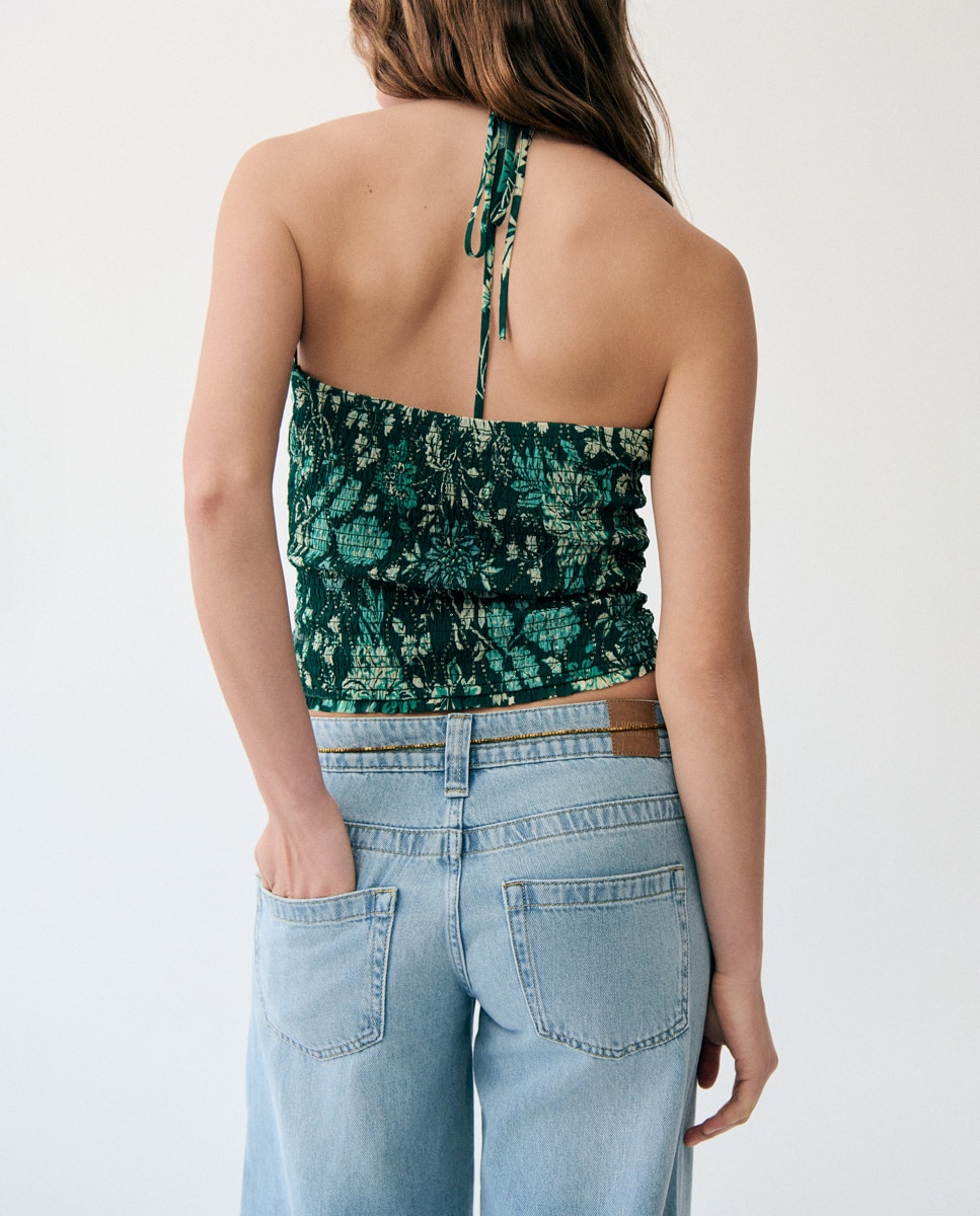 Vestido Curto Estampado Verde-2