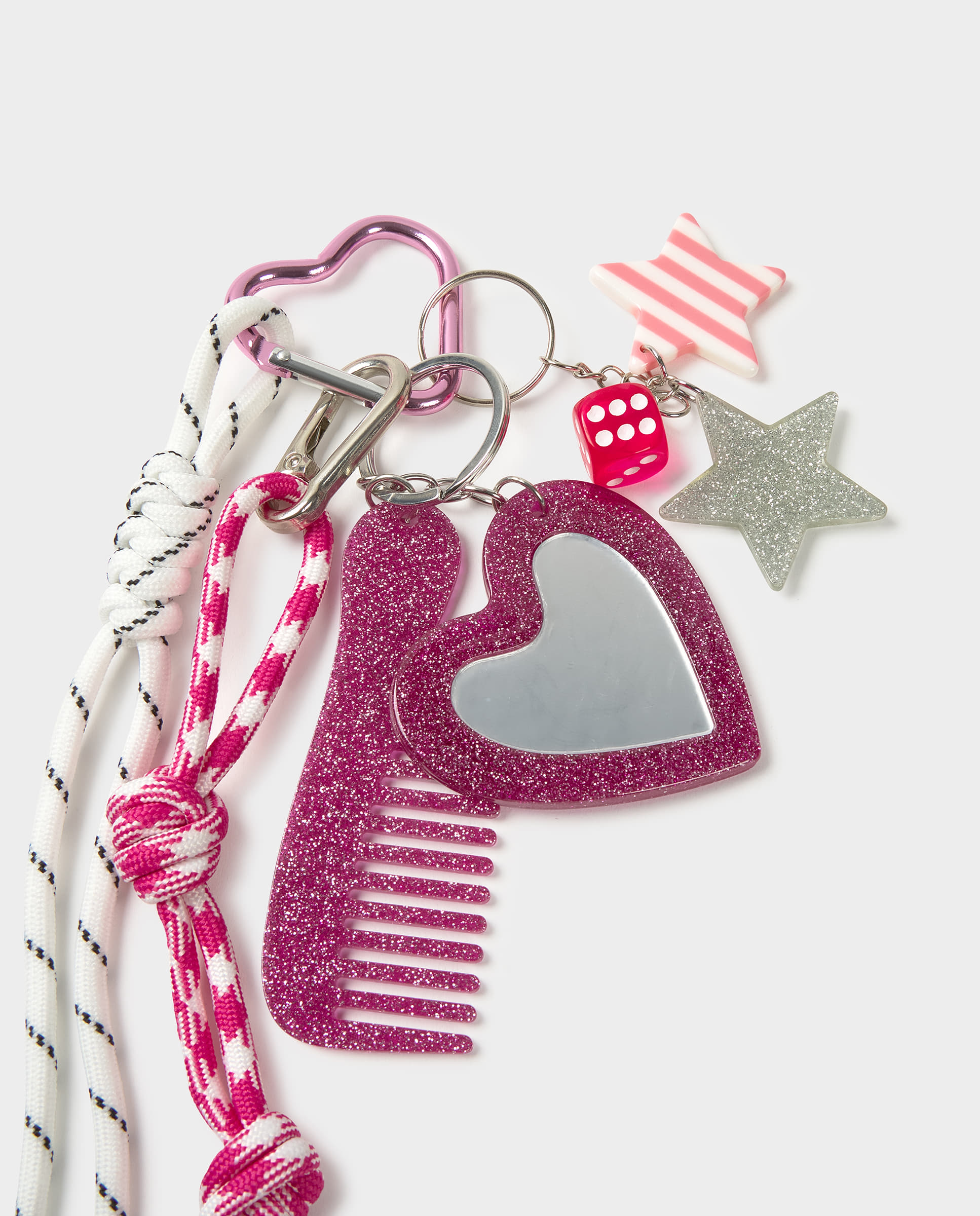 Charm com Pente e Espelho Rosa-2