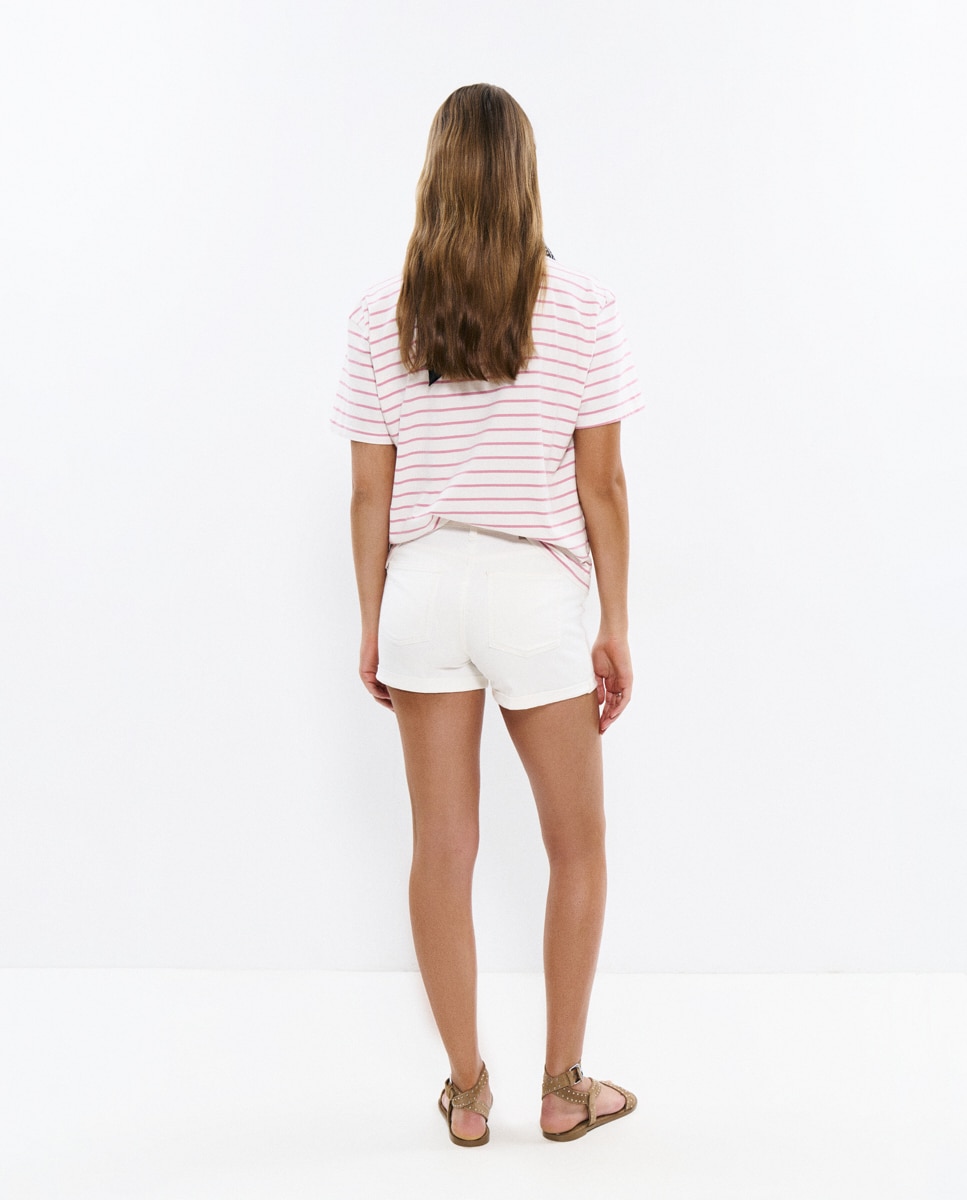 Short Básico com Bainha Dobrada Branco-2