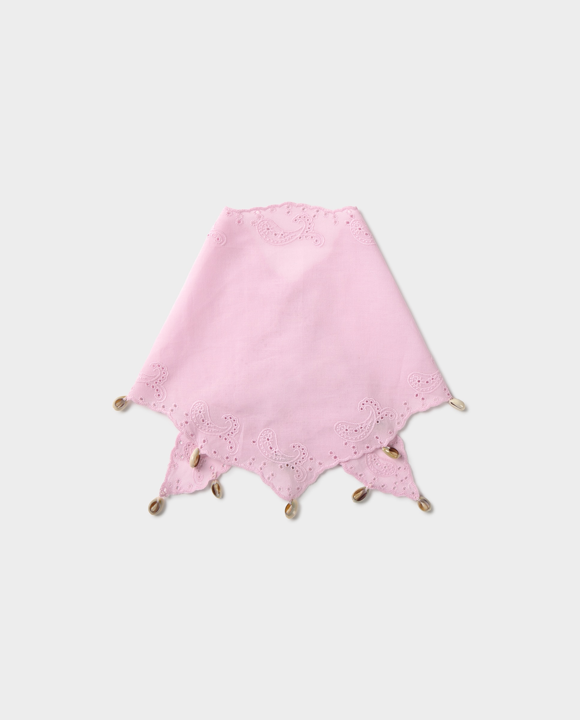 Lenço com Bordados e Conchas Rosa-claro-2