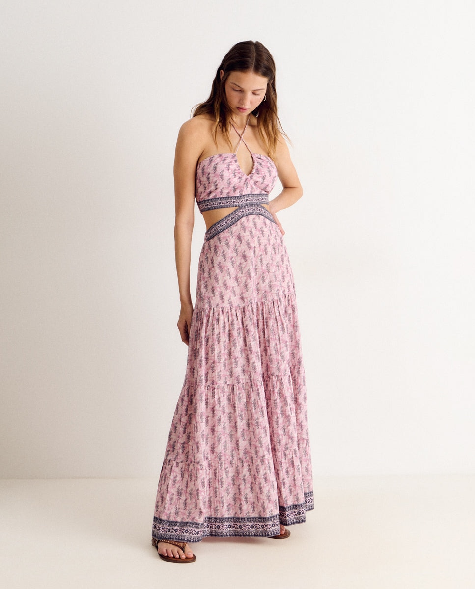 Imagem 0 de Vestido Comprido Estampado com Aberturas