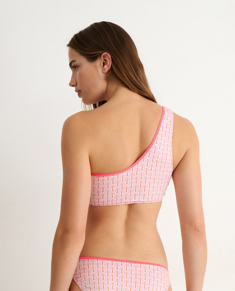 Cueca de Biquíni de Palmeiras Rosa-2