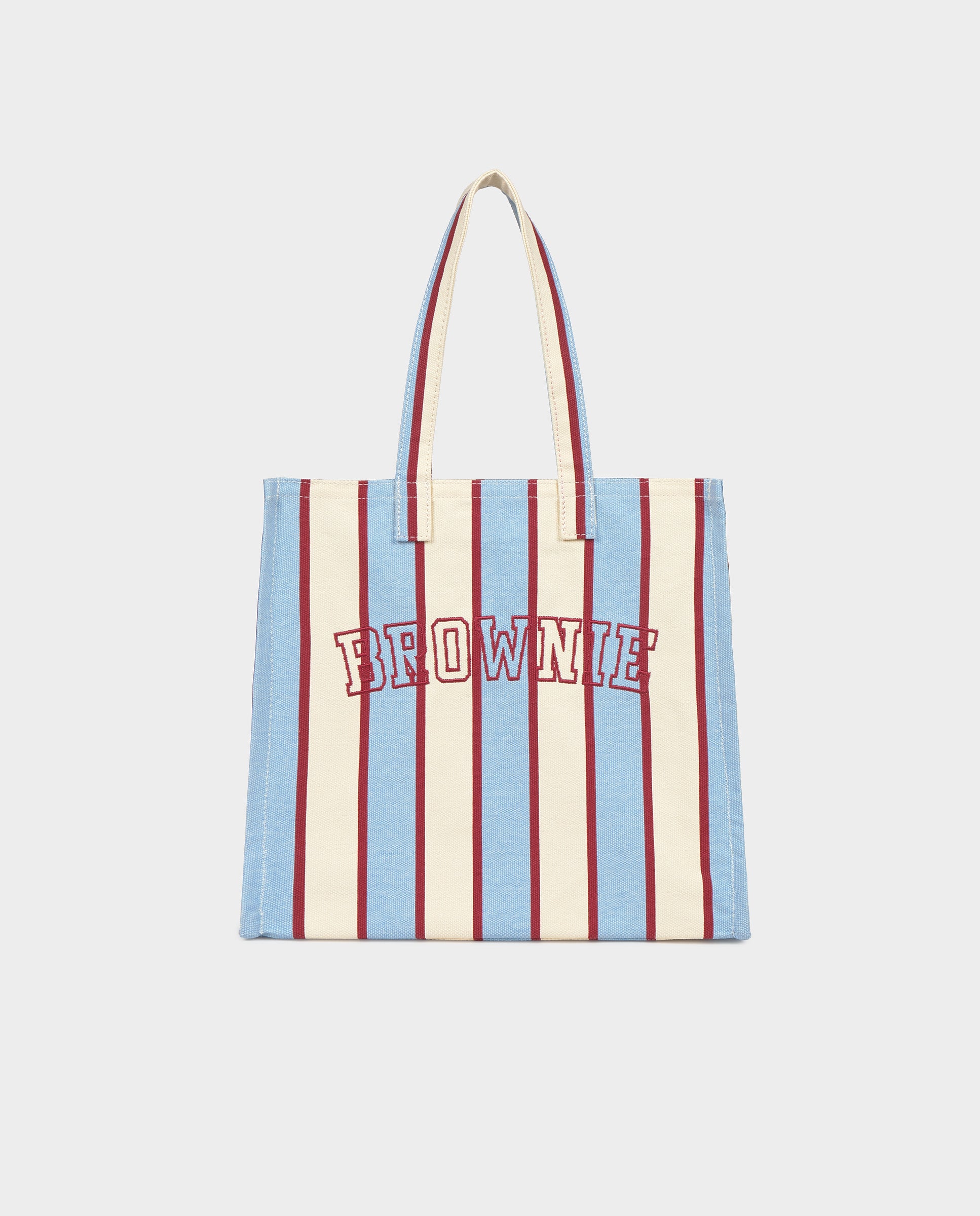 Imagem 0 de Mala de Ombro Tipo Shopper Às Riscas com Logo