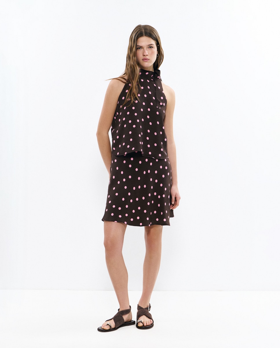 Imagem 0 de Saia Curta de Bolinhas