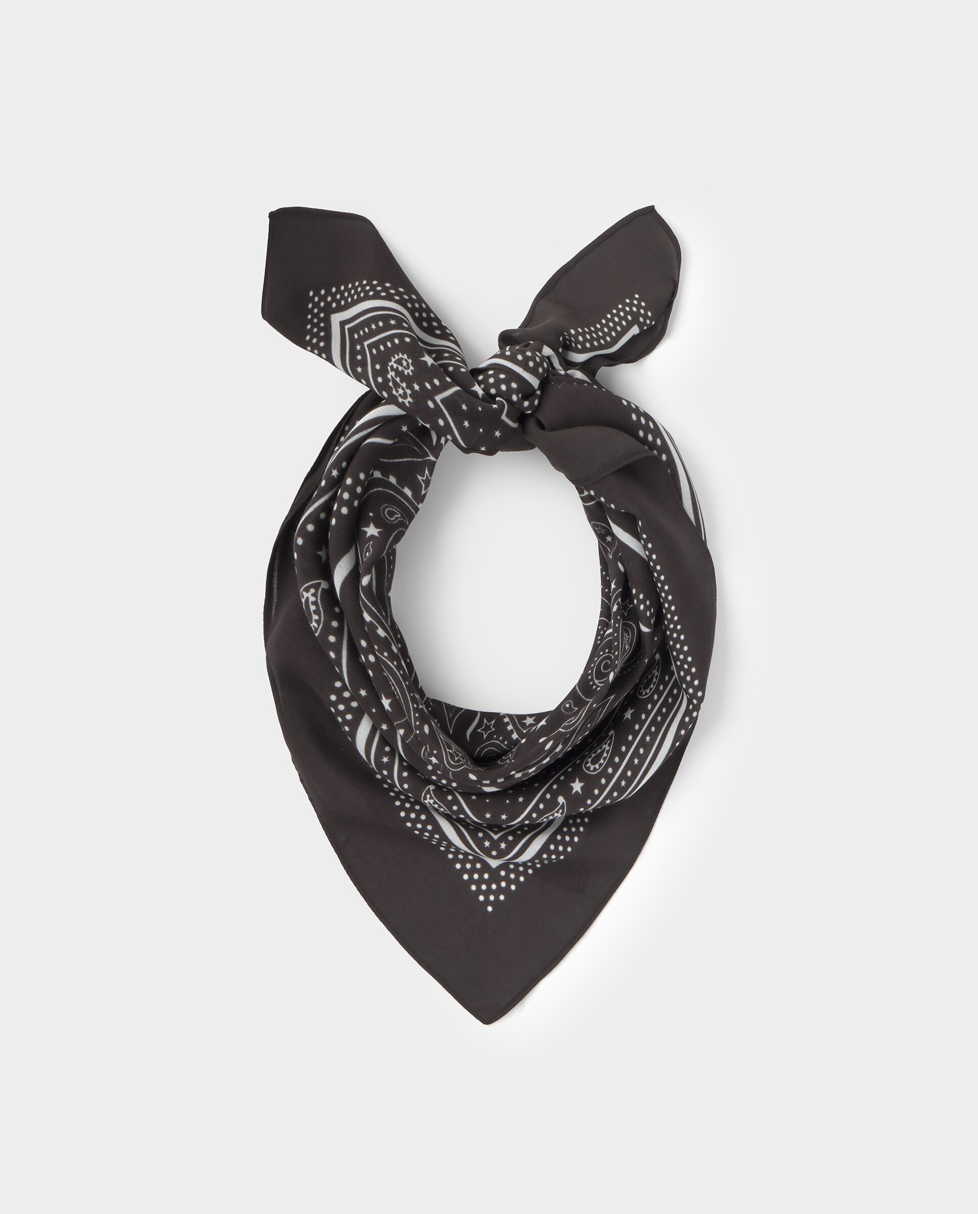 Lenço com Estampado Preto / Branco-2