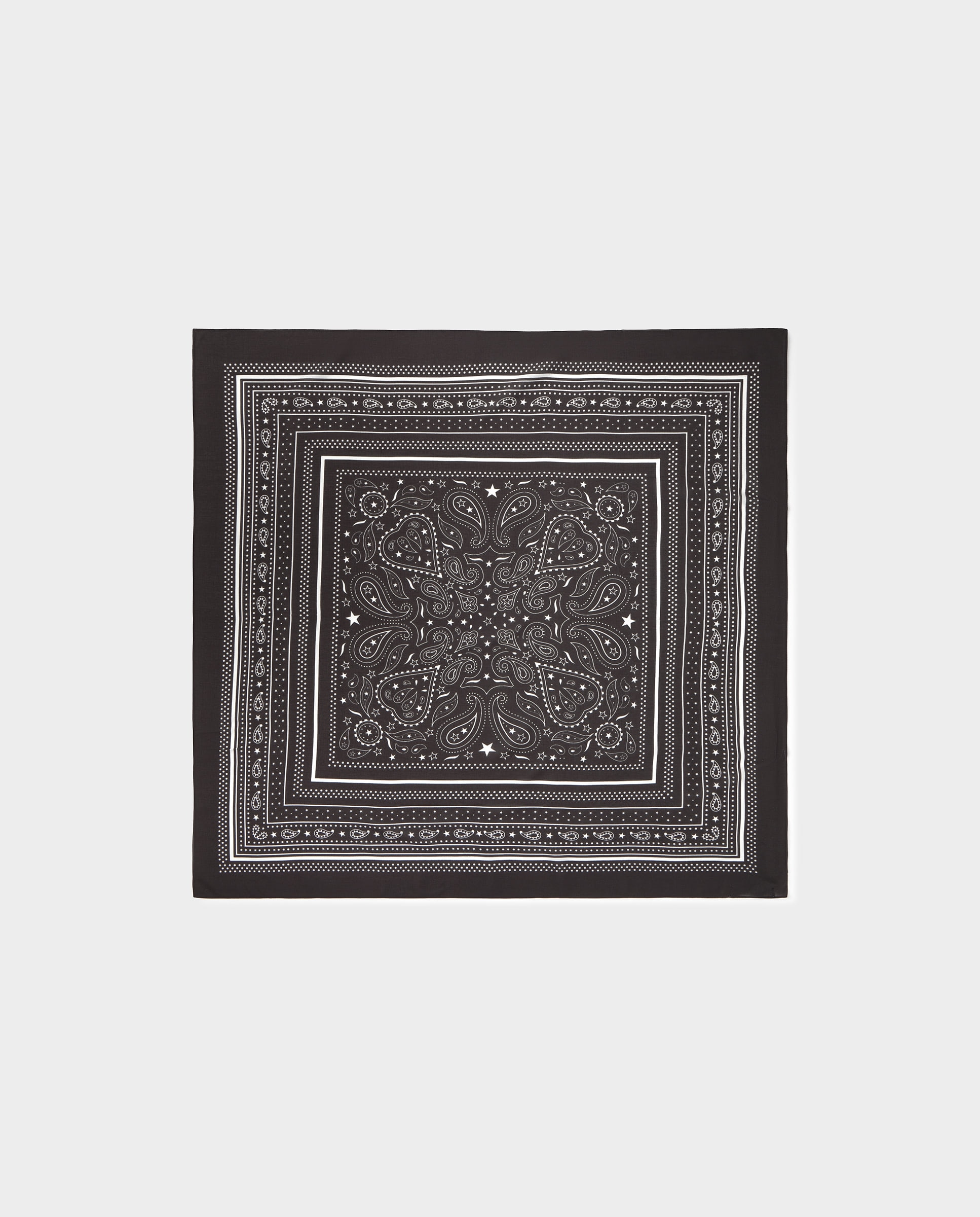 Lenço com Estampado Preto / Branco-5