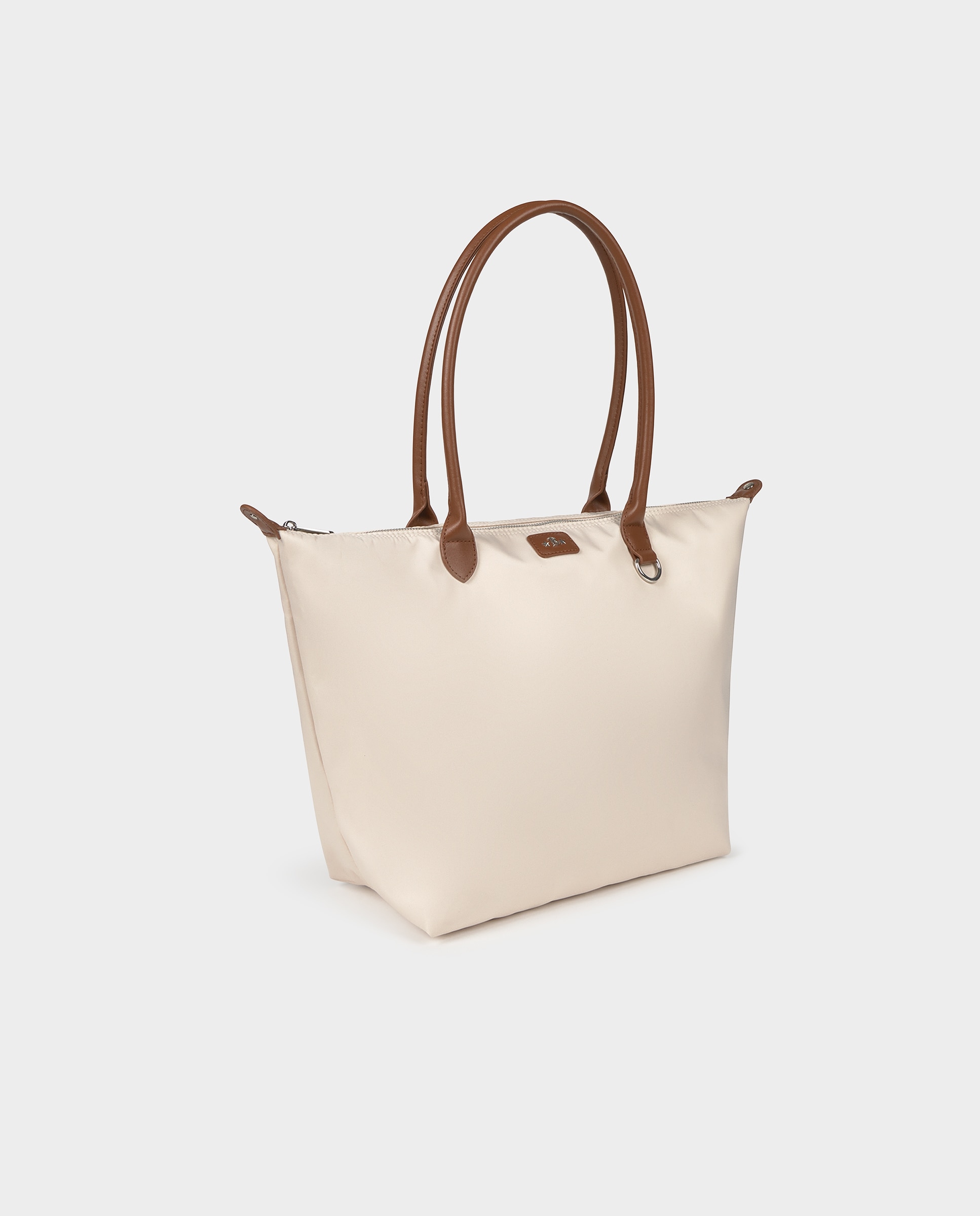 Mala de Ombro Tipo Shopper Bege-4