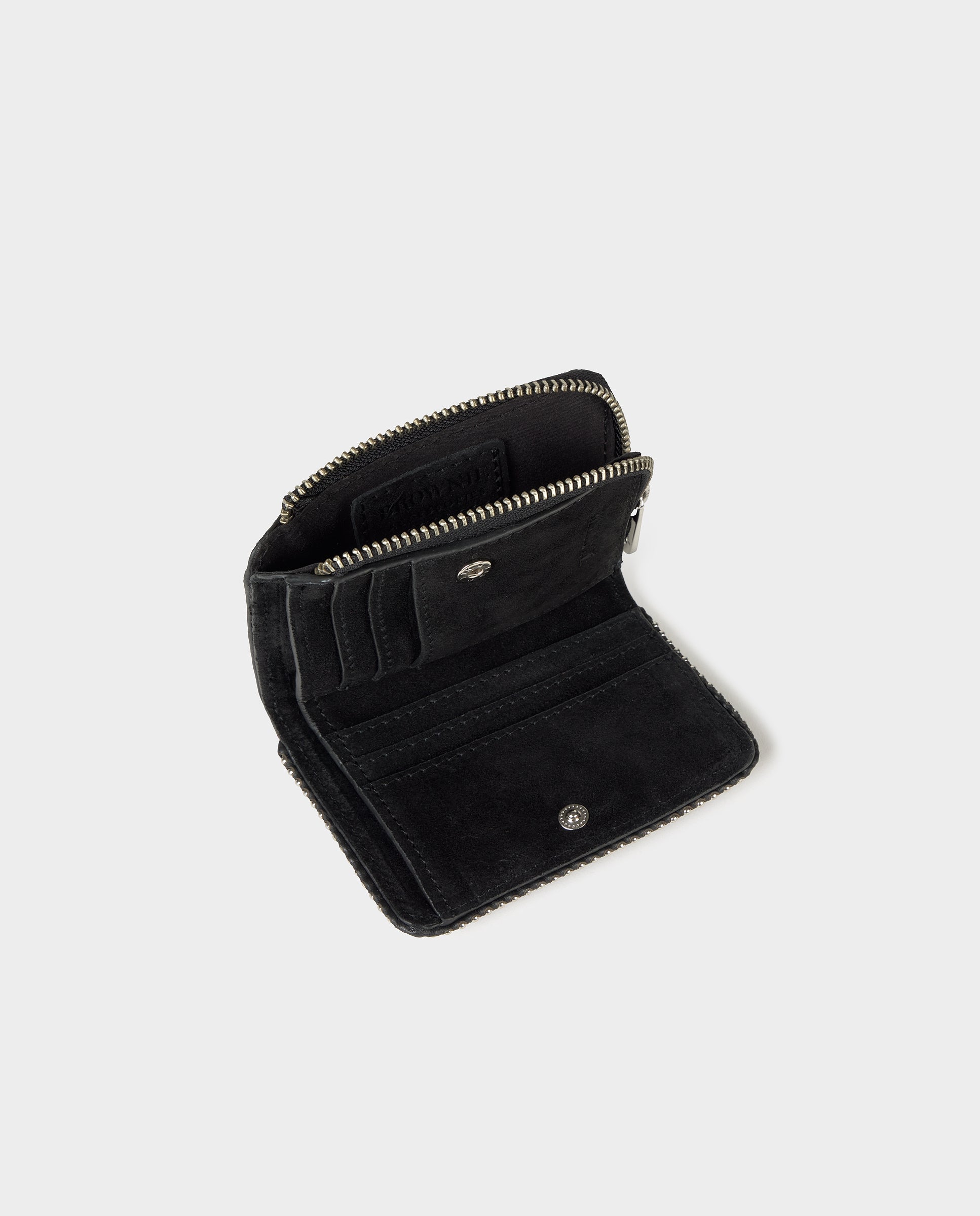 Porta-moedas de Pele com Bolinhas Preto-2