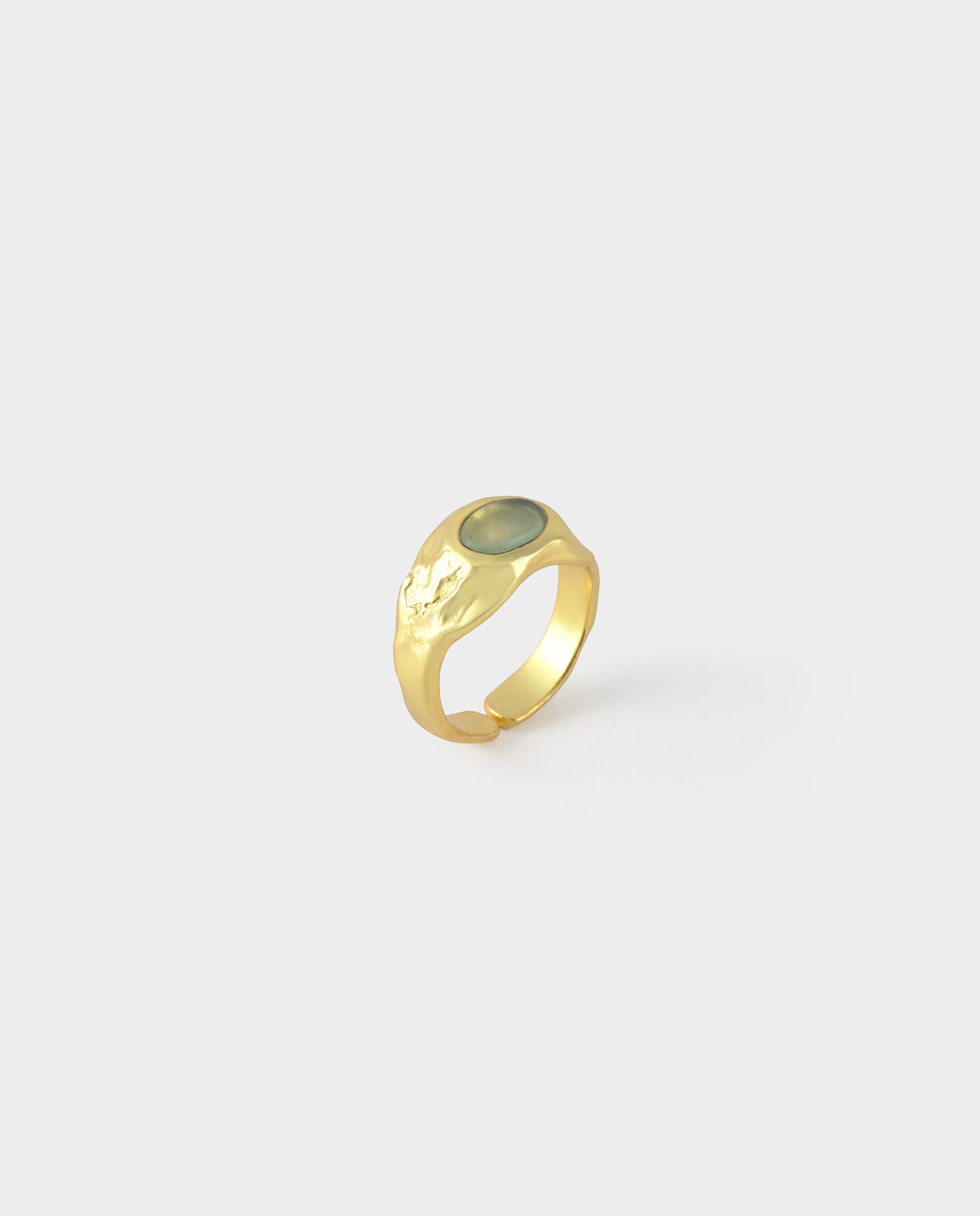 Anel Irregular com Pedra Dourado Dourado-4