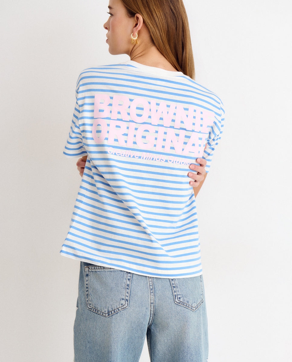 Imagem 0 de T-shirt Às Riscas com Logo
