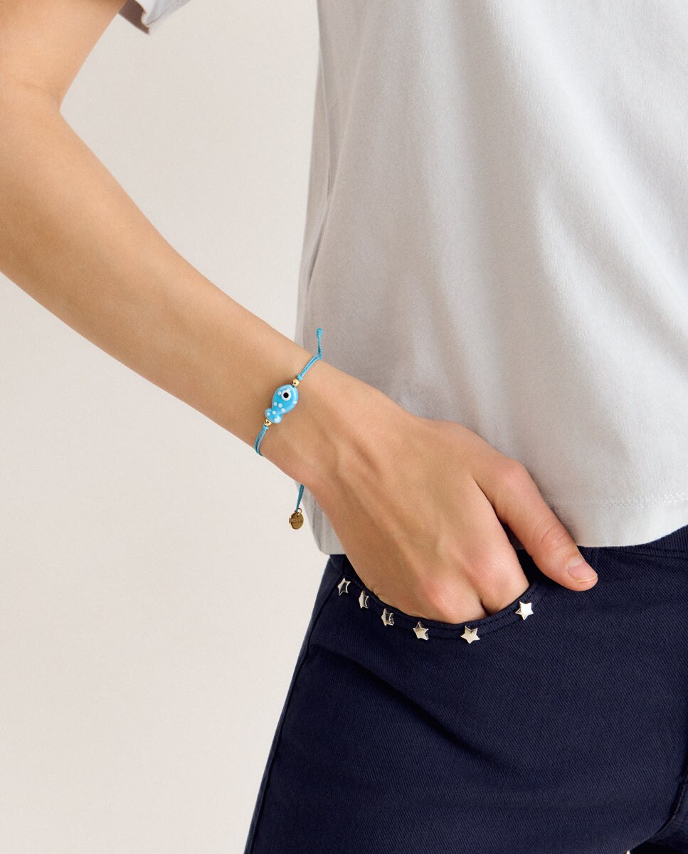 Pulseira com Peixe Azul Vermelho-2