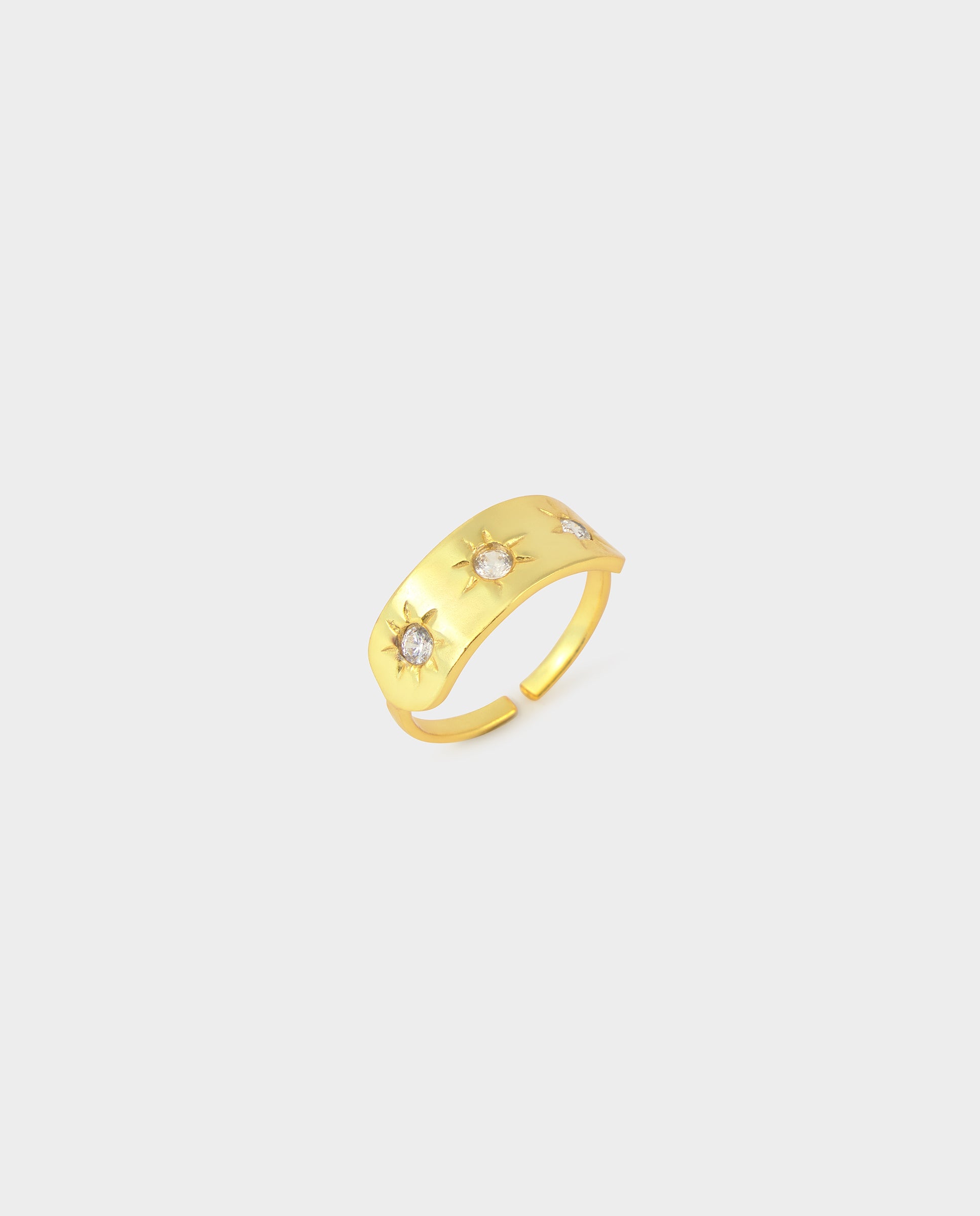 Anel de Estrelas com Brilhos Dourado-2
