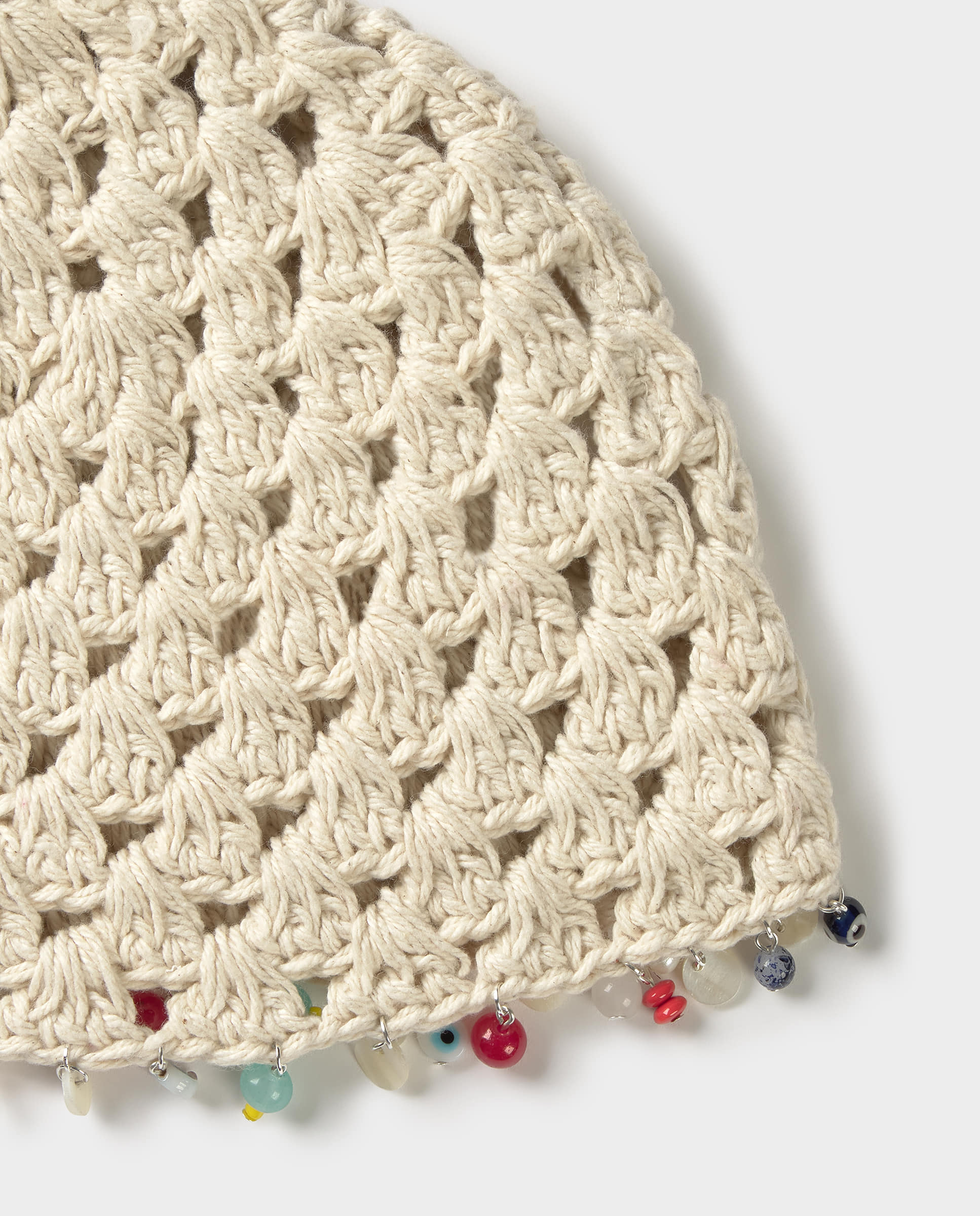 Casquete de Crochet Branco-4