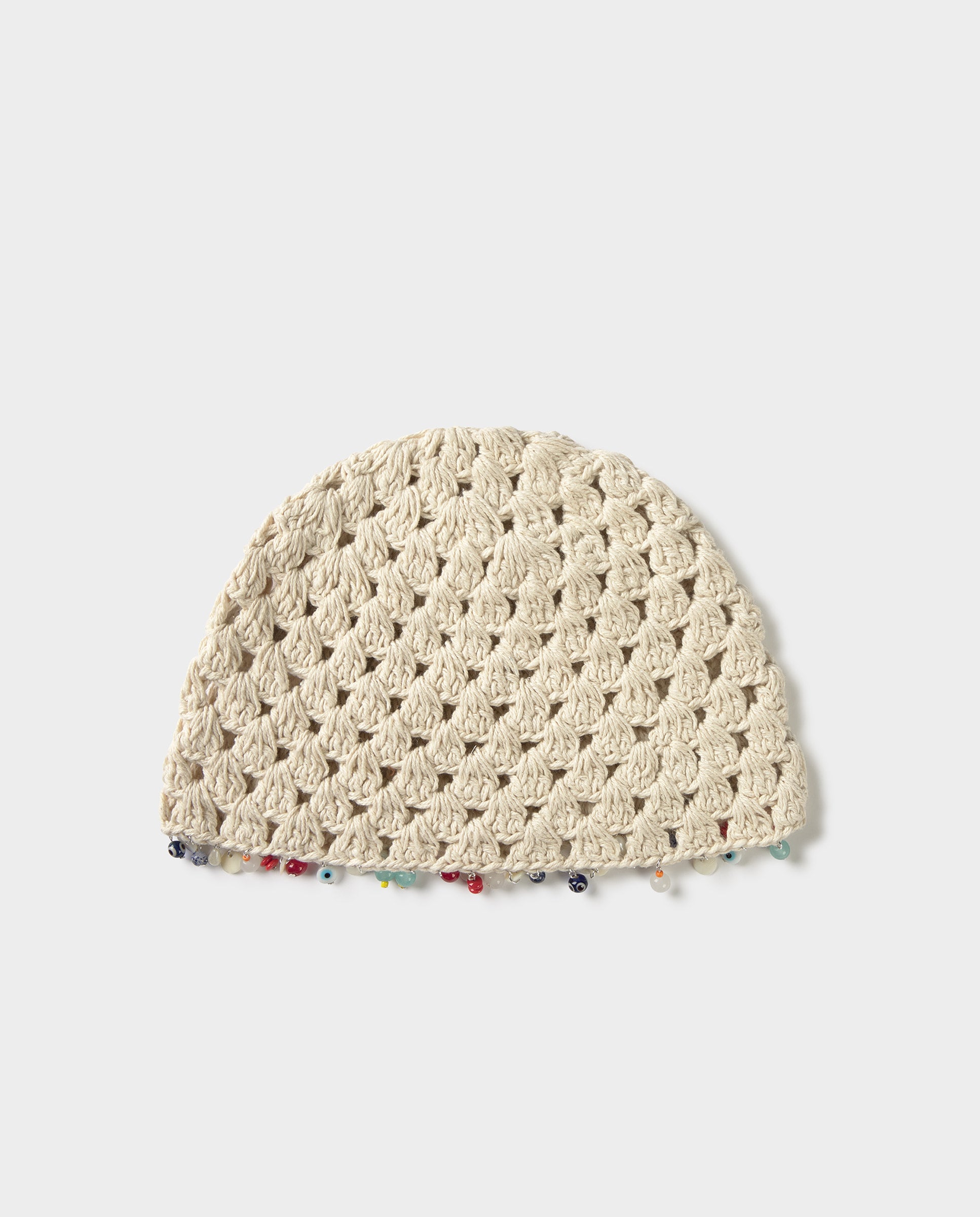 Casquete de Crochet Branco-5