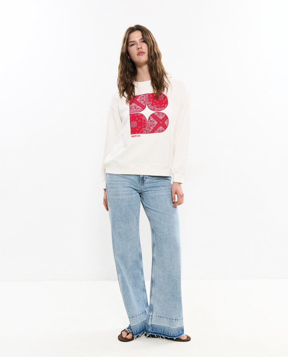 Sweatshirt com Logo Bandana Bordada Branco-3