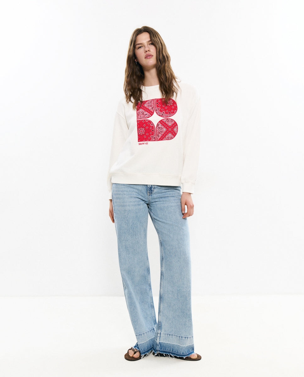 Sweatshirt com Logo Bandana Bordada Branco-3
