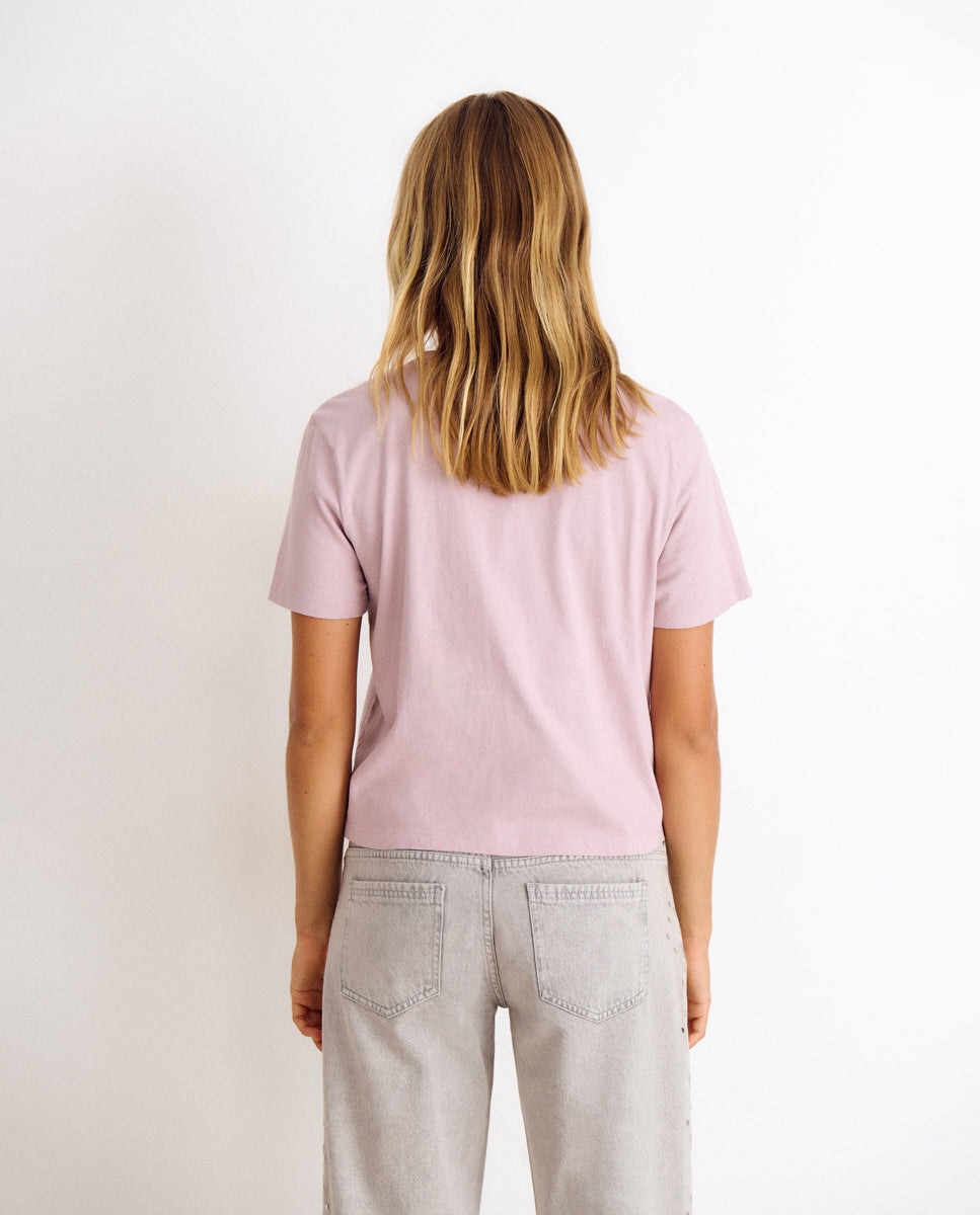 T-shirt com Logo Rosa-2